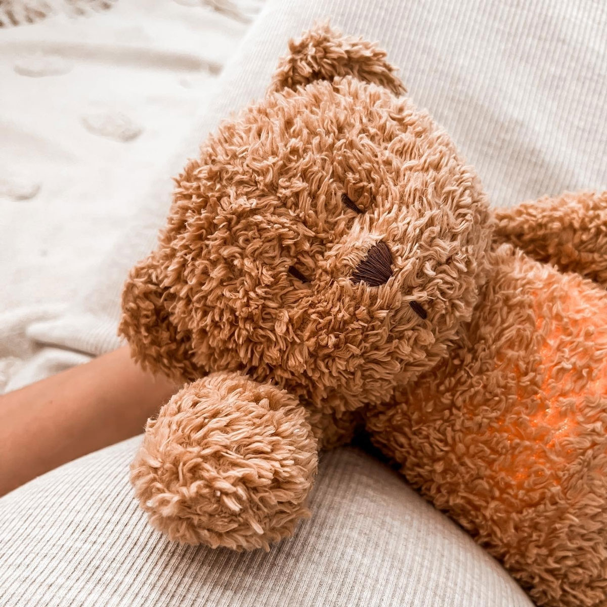 Peluche Veilleuse Musicale Ourson Moonie - Caramel