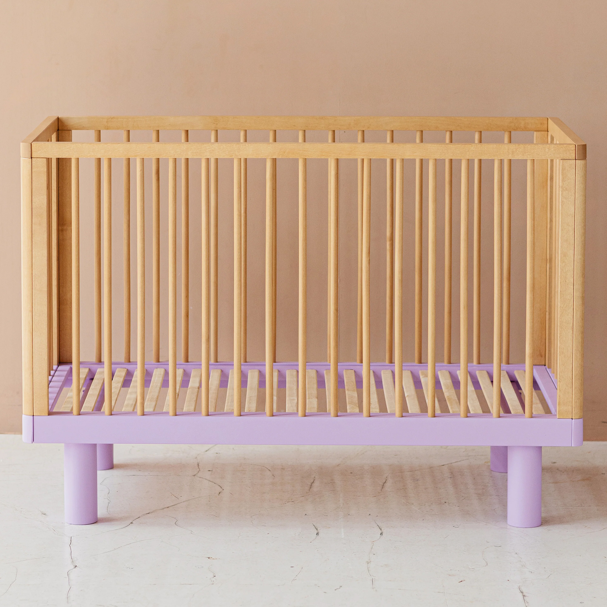 Lit Bébé Evolutif Nox Bois Naturel et Lavande - 60 x 120 cm