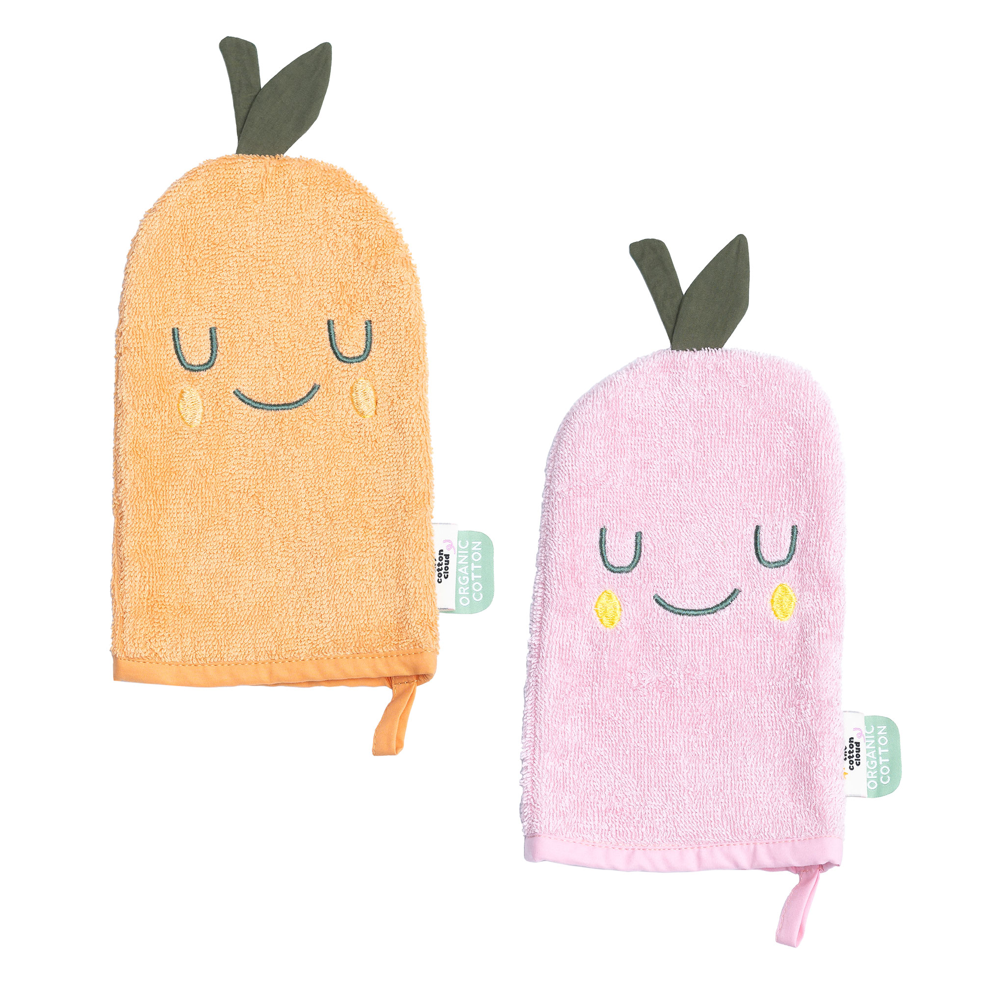 Lot de 2 Gants de Toilette - Mandy Mandarine