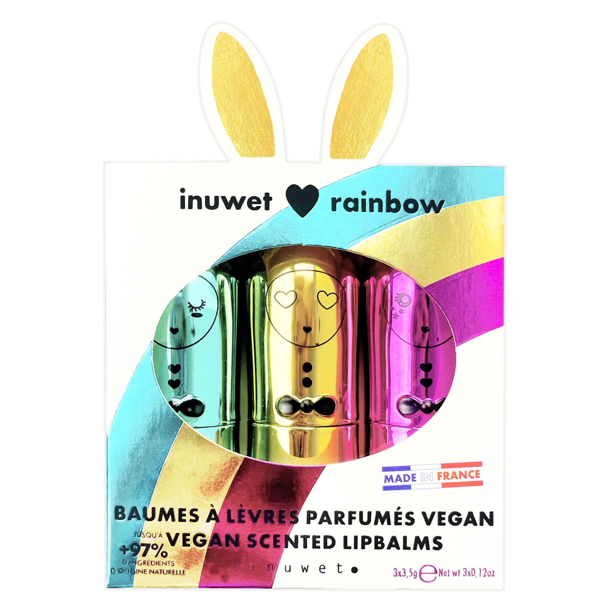 Trio de Baumes à Lèvres Lapin Rainbow