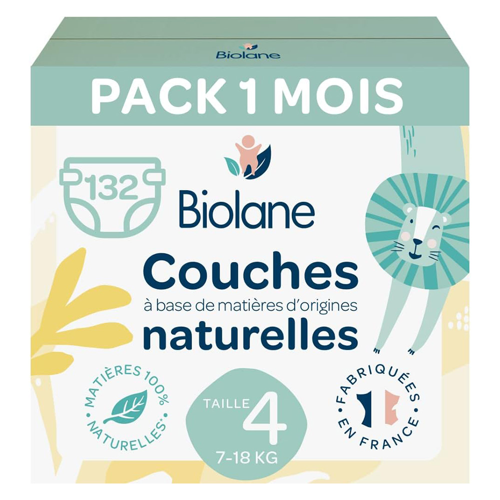 Pack 1 Mois de 132 Couches Ecologiques - T4