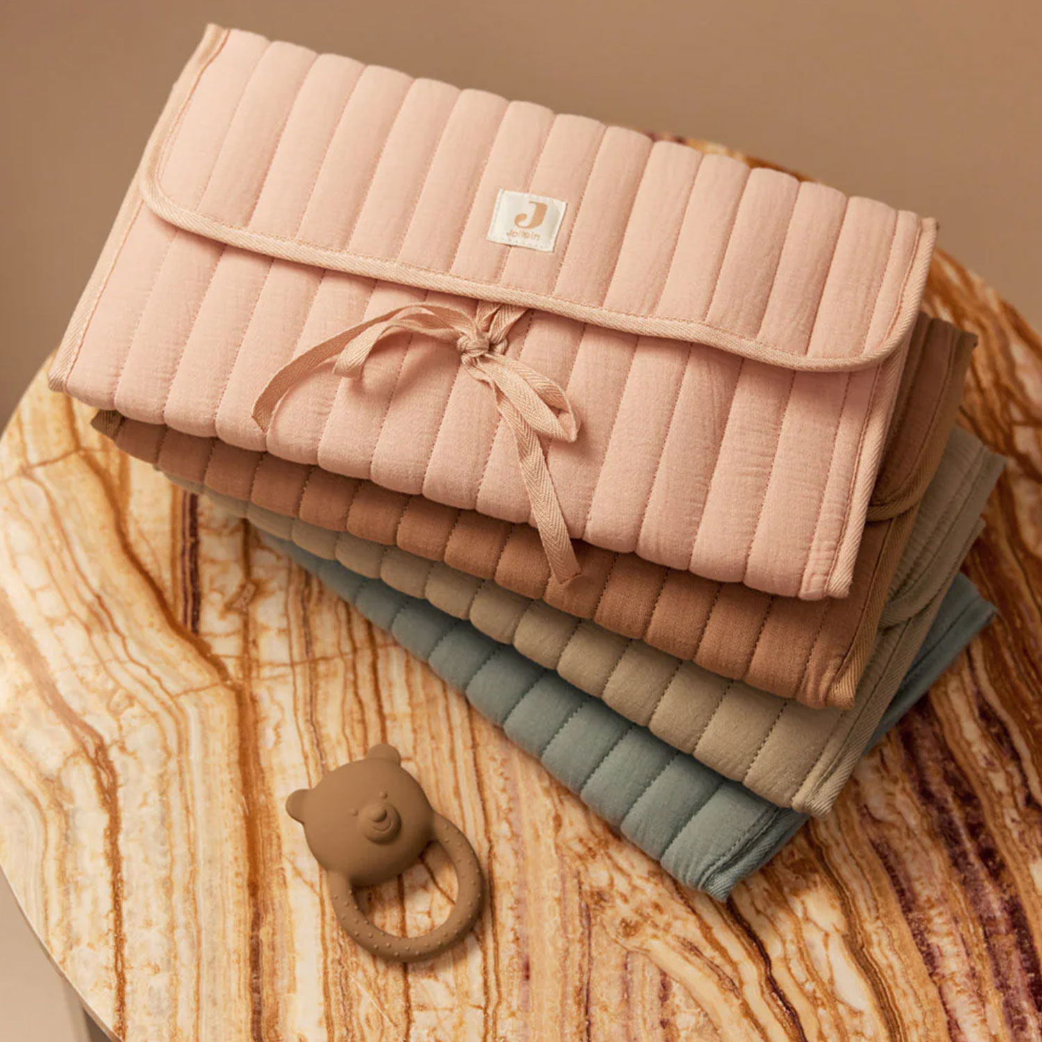 Tapis à Langer Nomade Gaze de Coton - Biscuit 