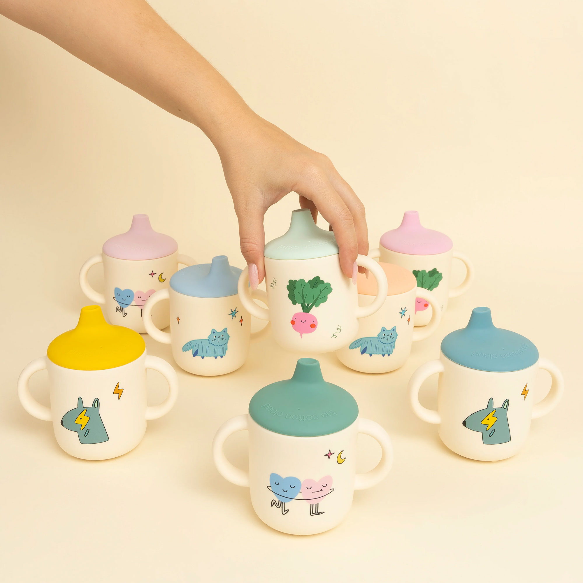 Lot de 2 Tasses d'Apprentissage - Funky Dogs