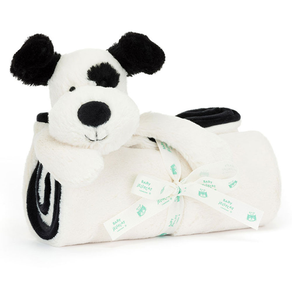 Bashful Black & Cream Puppy Blankie
