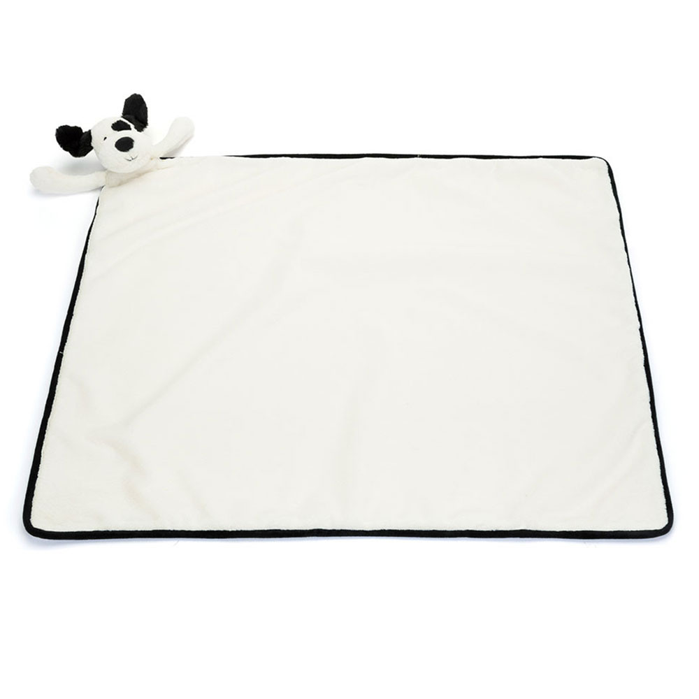 Bashful Black & Cream Puppy Blankie