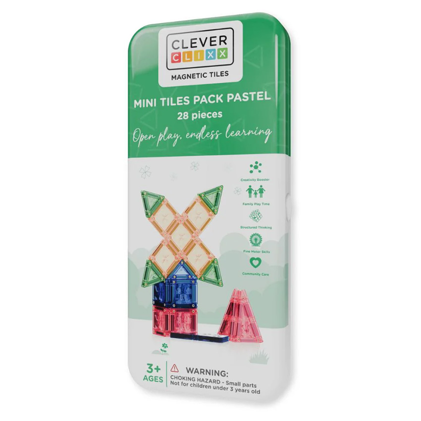 Kit de 28 Mini Tuiles Aimantées de Voyage Pastel