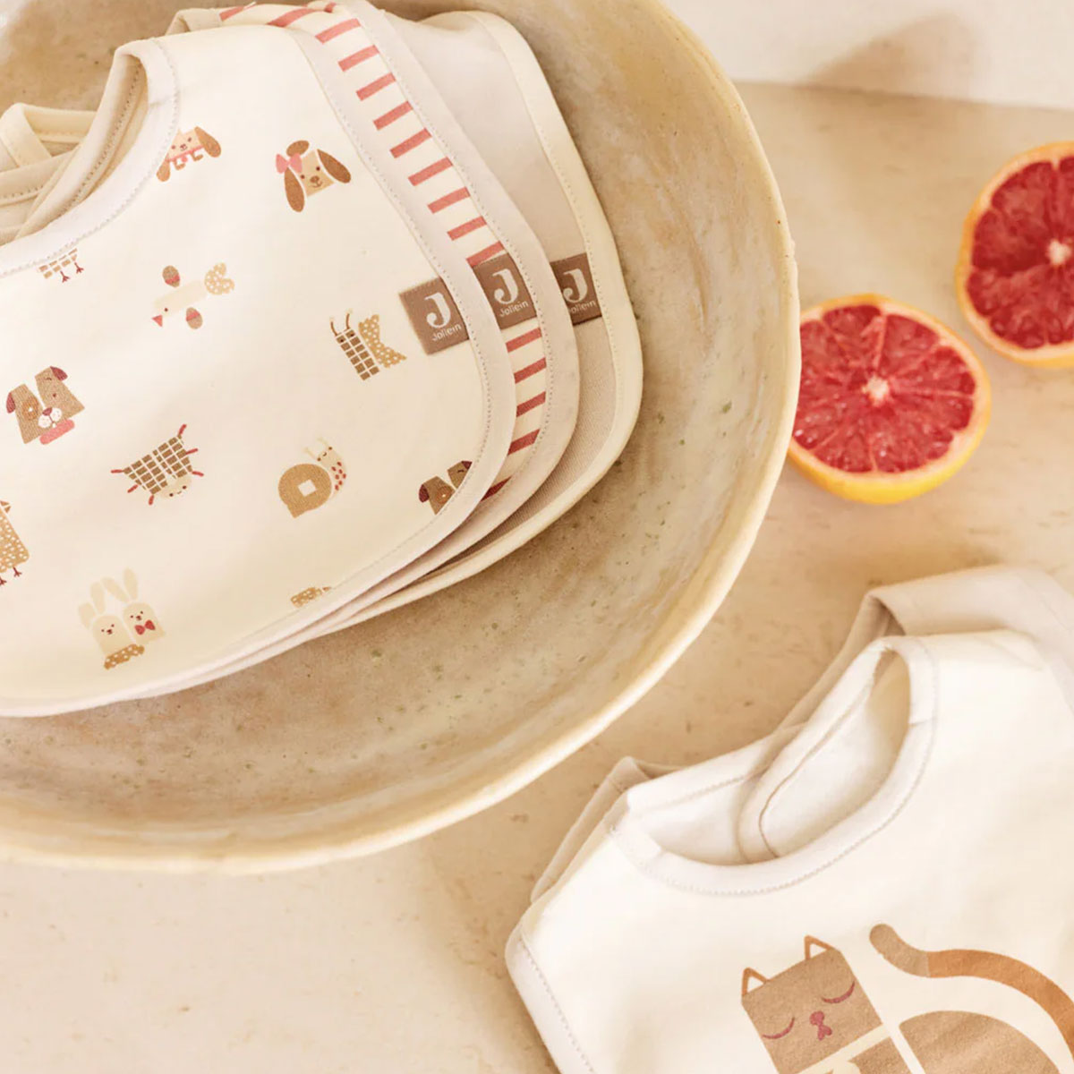 Lot de 5 Bavoirs Imperméables - Animal Friends