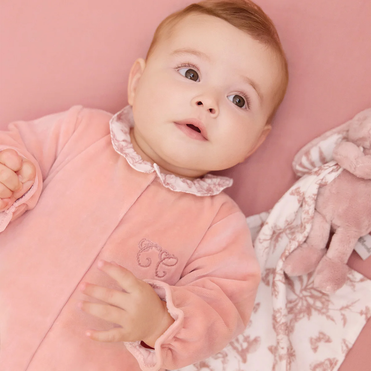 Pyjama Toile de Jouy Rose - 6 Mois