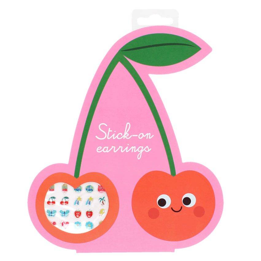 Boucles d'Oreilles Autocollantes - Cerise