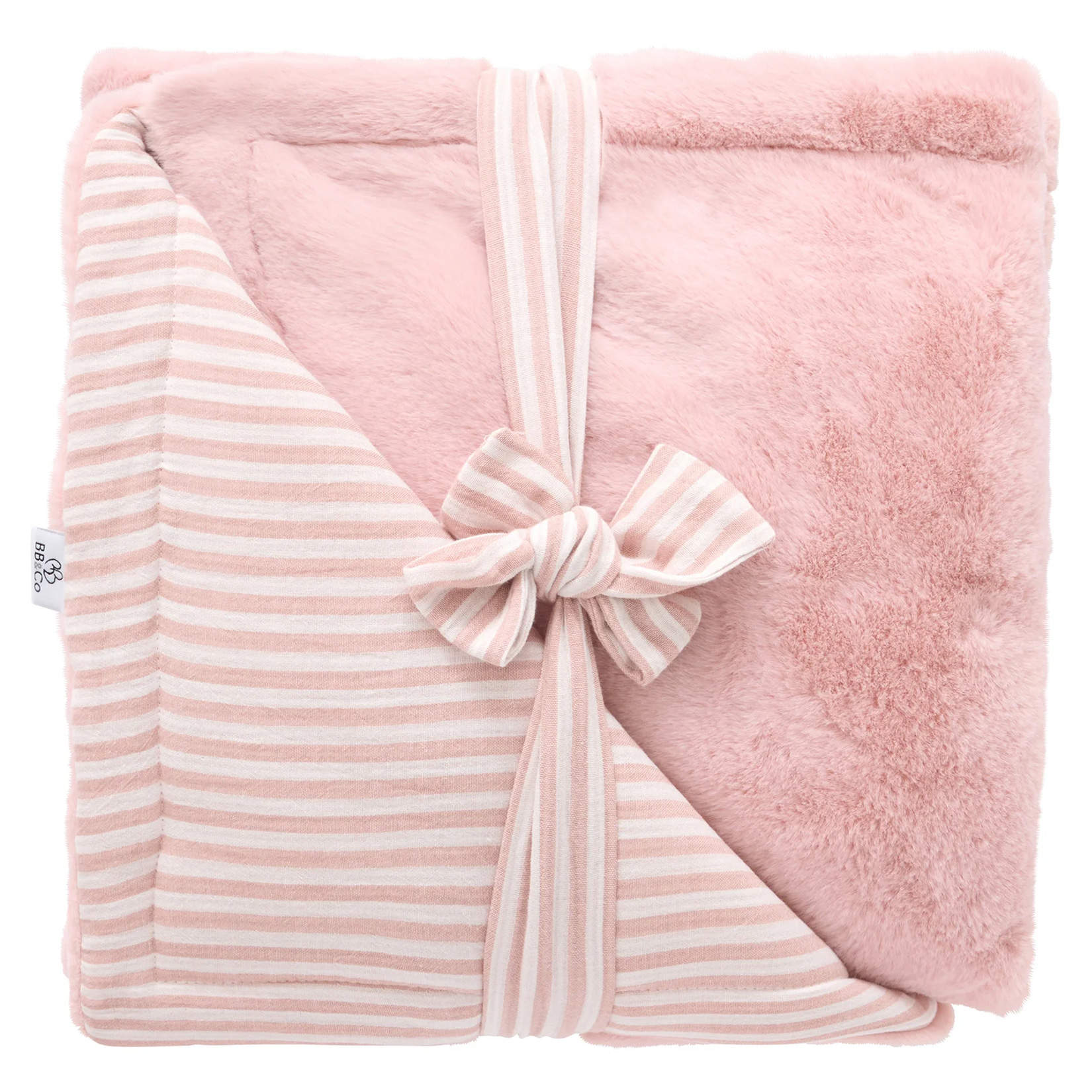 Couverture Luxe - Rayé Vieux Rose