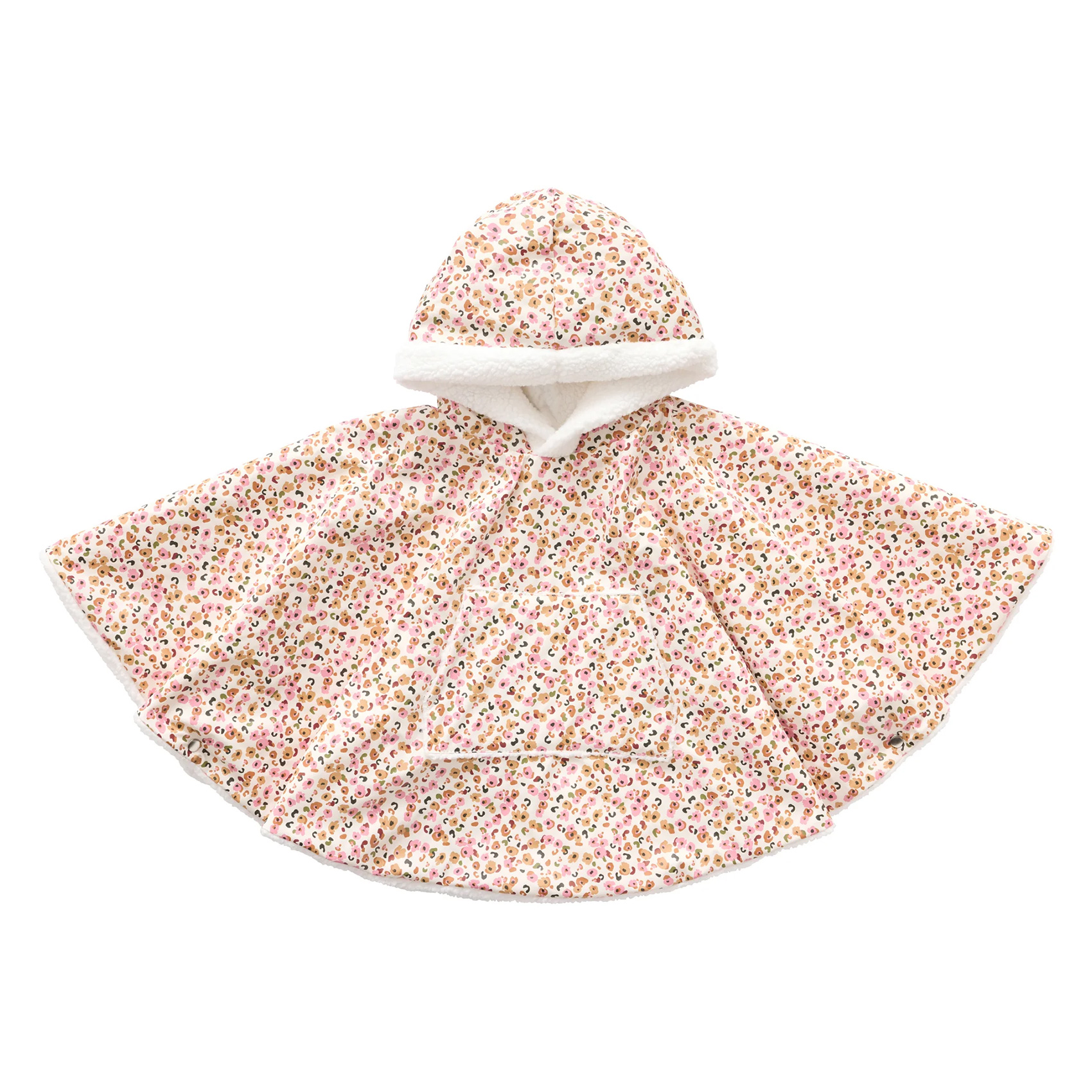 Poncho de Voyage Léopard Sherpa Blanc - 1/2 Ans