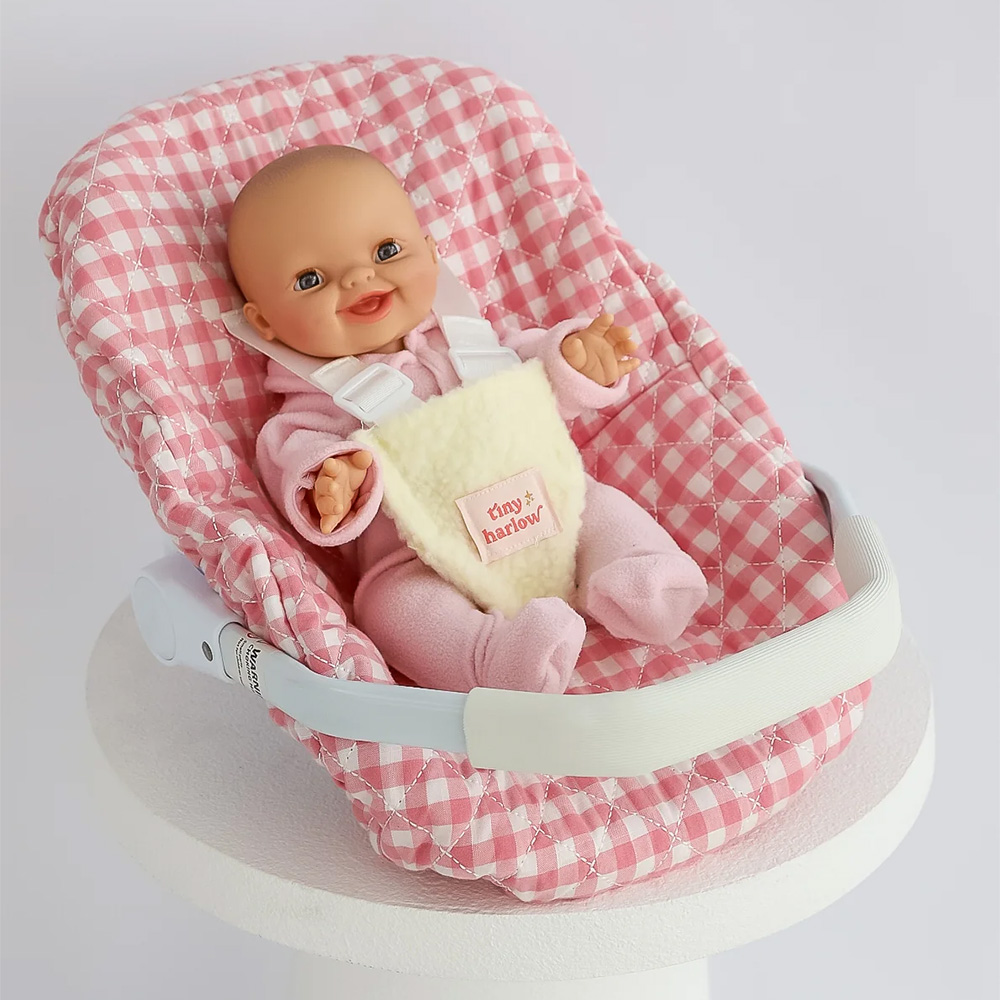 Siège Auto pour Poupée - Vichy Rose