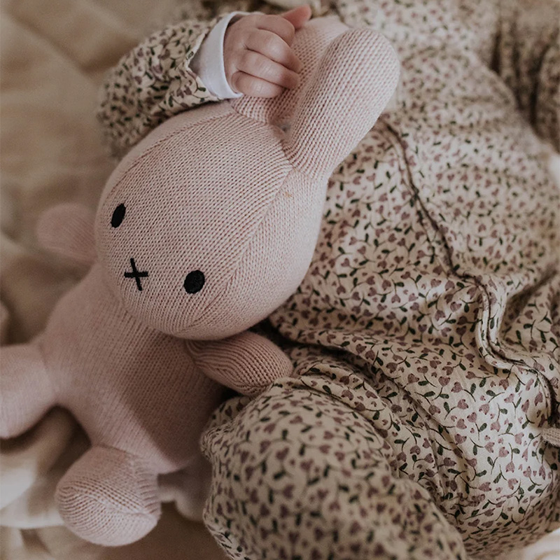 Lapin Miffy Coton Biologique Rose Pastel - Petit