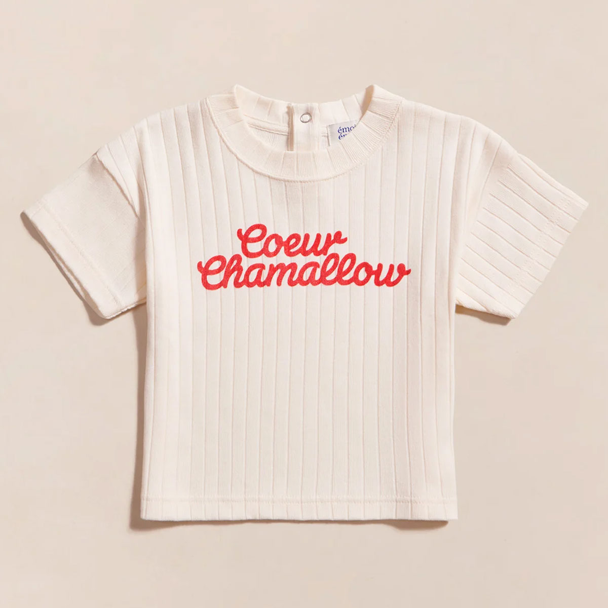 T-shirt Coeur Chamallow Crème - 4 Ans