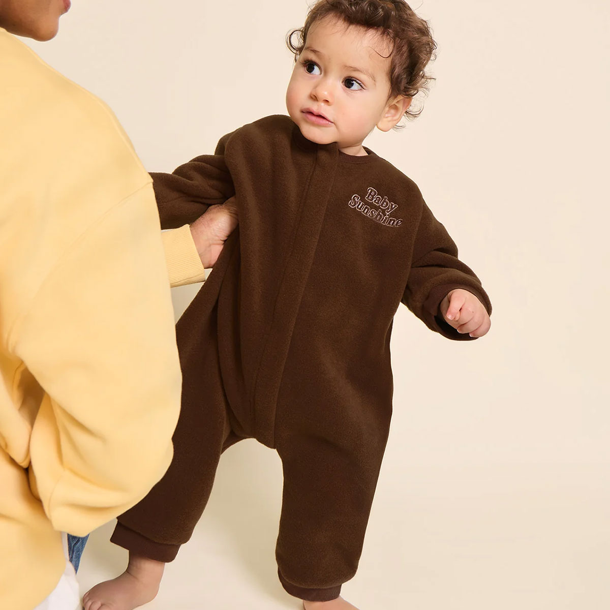 Mini Combinaison Polaire Recyclée Baby Sunshine Chocolat - 12 Mois