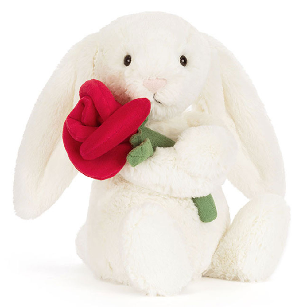 Cream Bunny With Rose
