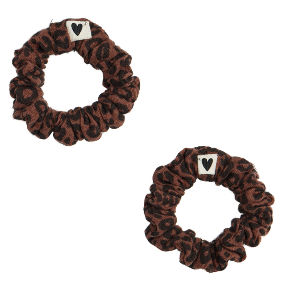 Lot de 2 Mini Chouchous - Léopard Marron