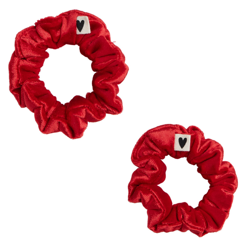Lot de 2 Mini Chouchous - Velours Rouge Irisé