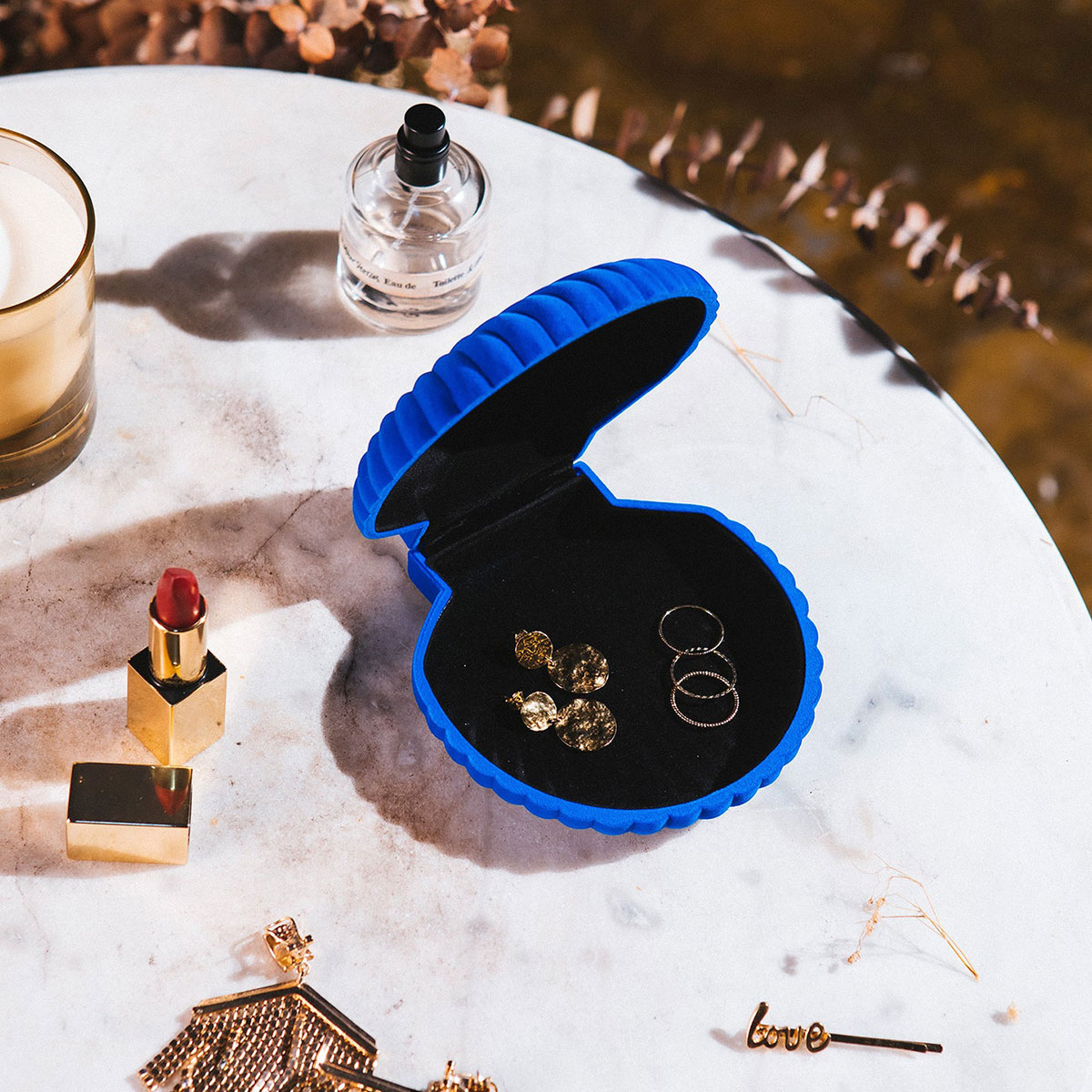 Boîte à Bijoux Coquillage Venus - Bleu