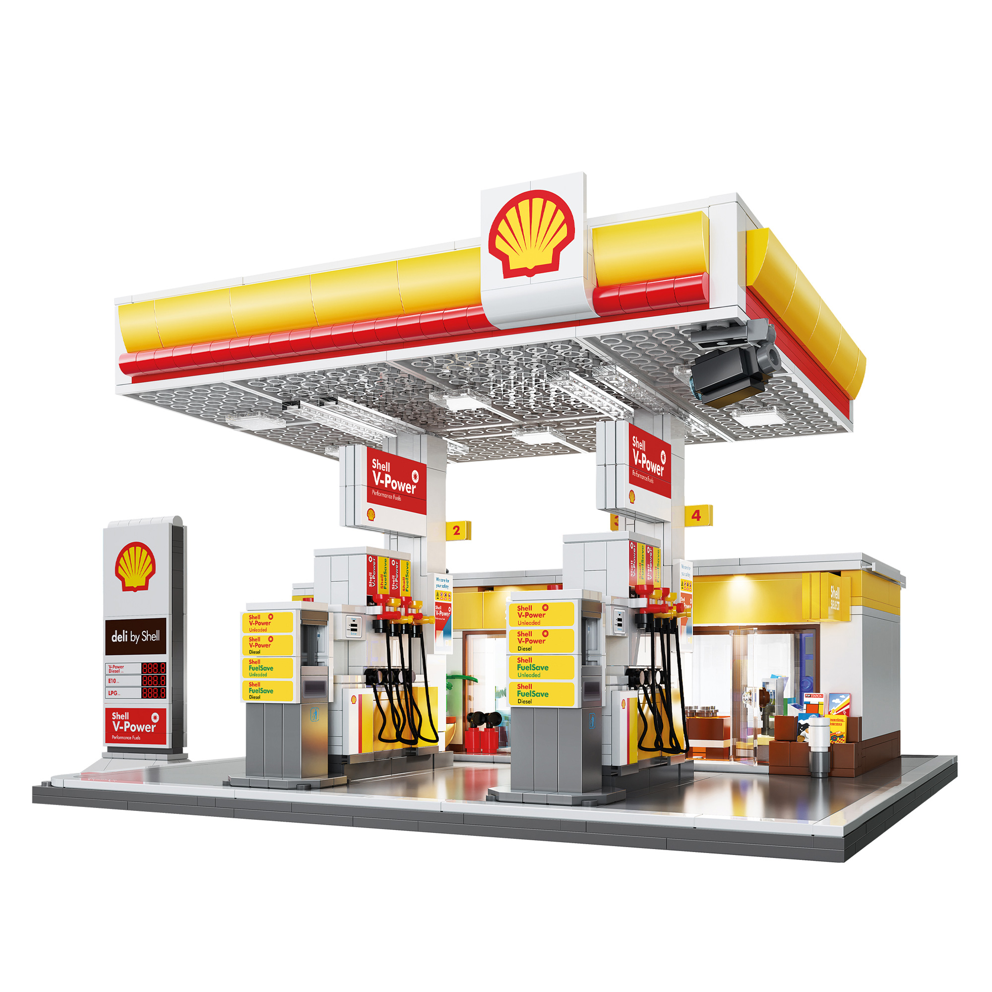 Jeu de Construction Lumineux Station Essence Shell