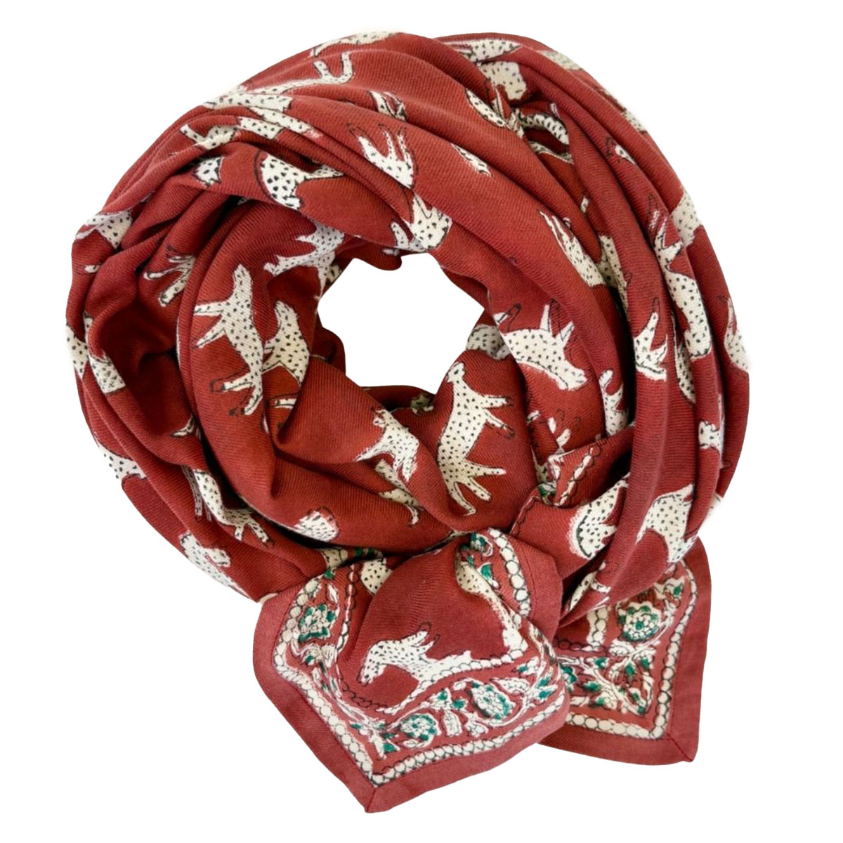 Big Foulard Latika Bengale - Fire
