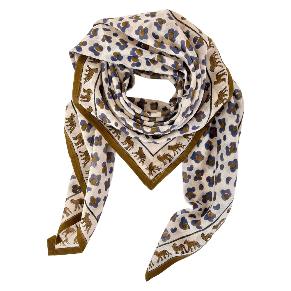 Big Foulard Dupatta Léopard - Macadamia