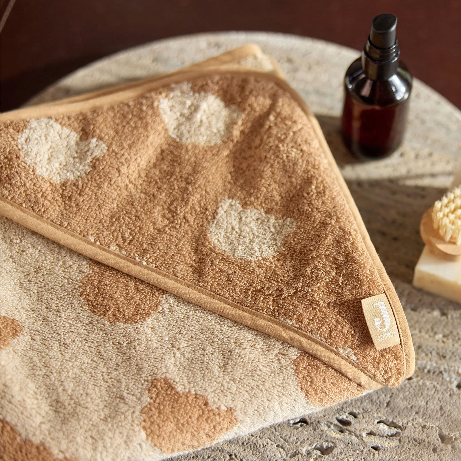 Cape de Bain Eponge Jacquard - Teddy Bear Biscuit