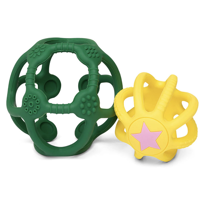 Lot de 2 Balles Sensorielles - Vert et Jaune