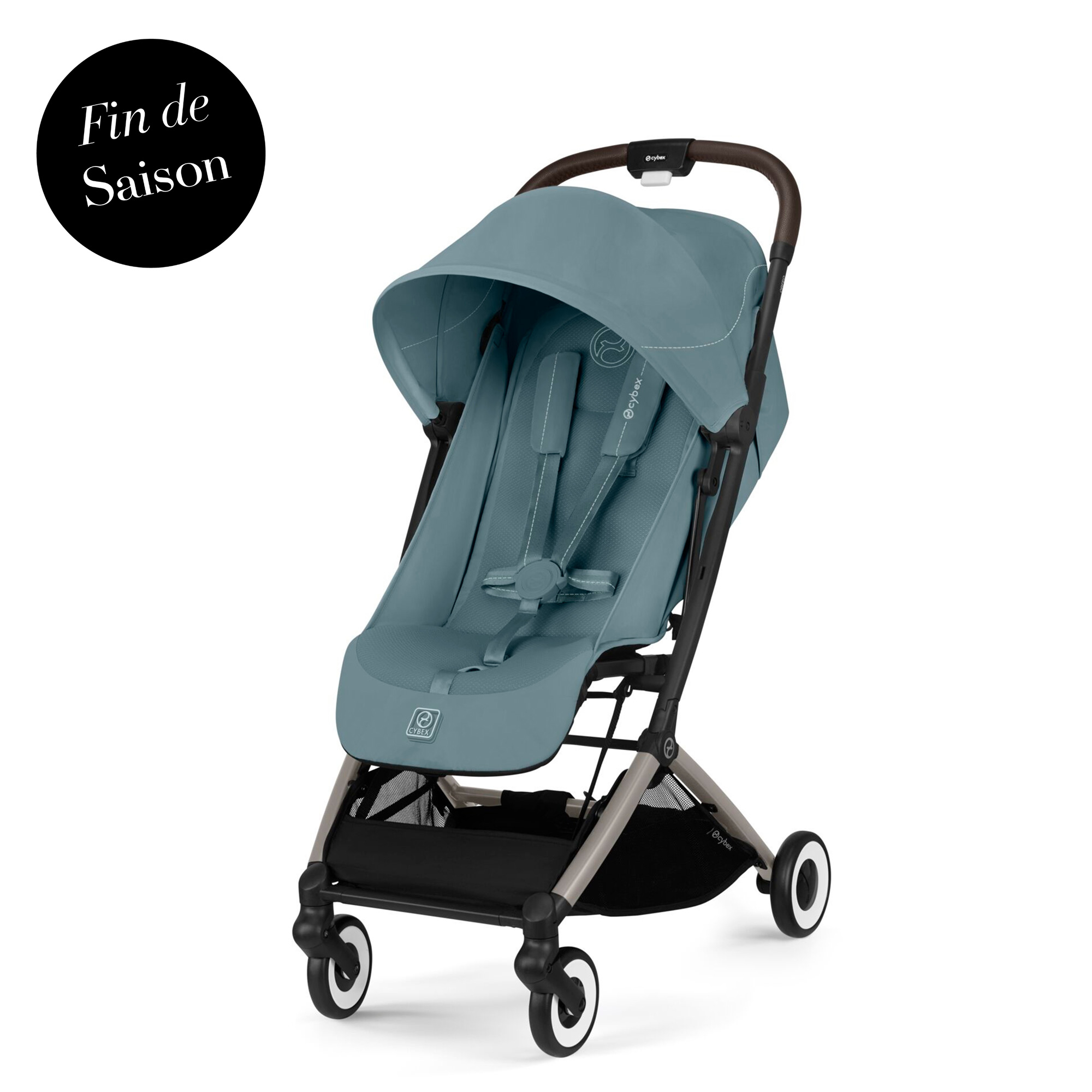 Poussette de Voyage Ultra-compacte Orfeo Châssis Taupe - Stormy Blue