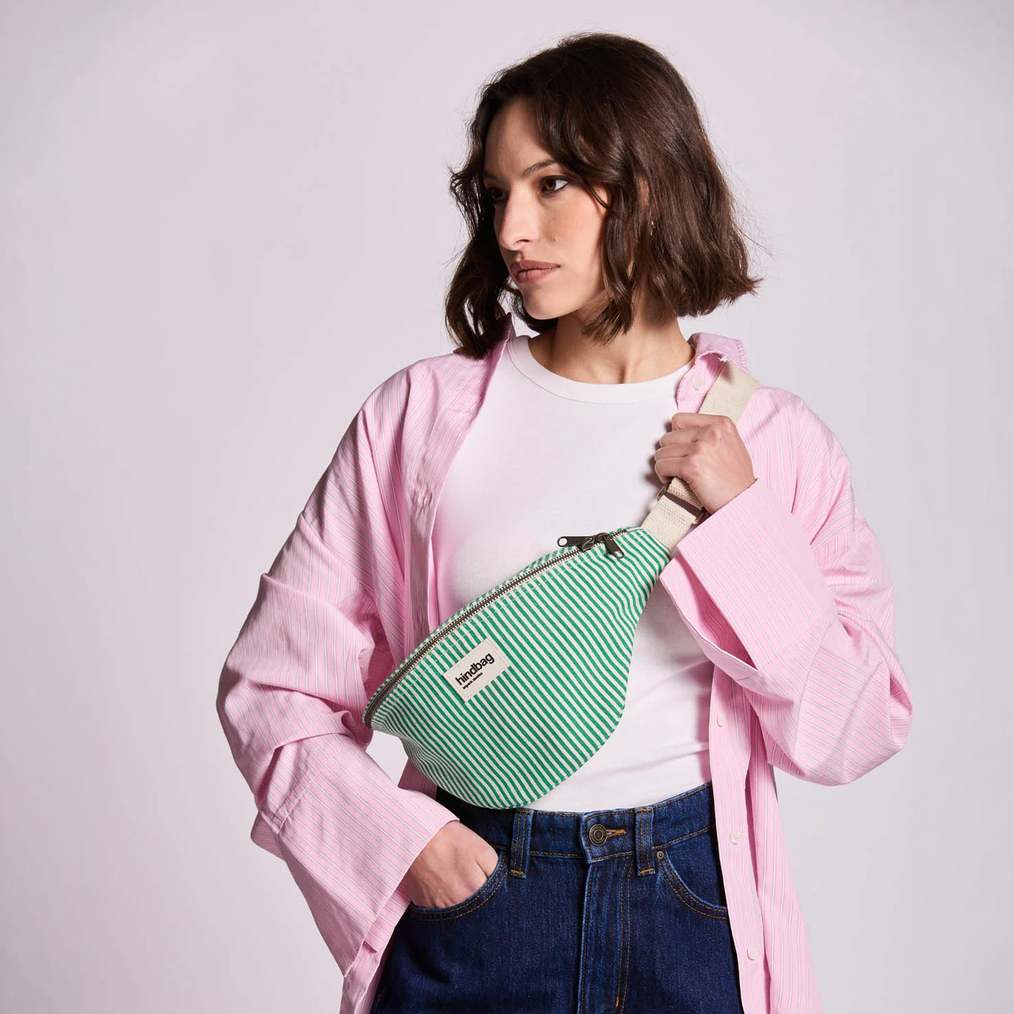 Sac Banane Olivia Riviera - Rayures Vert