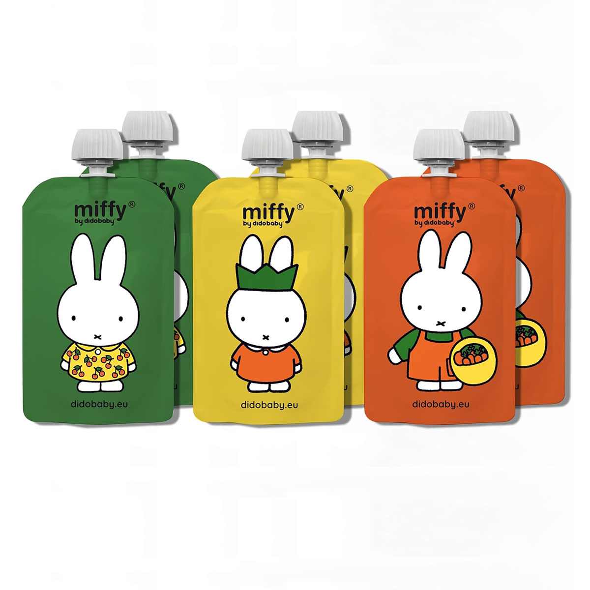 Lot de 6 Gourdes Réutilisables - Miffy x Didobaby