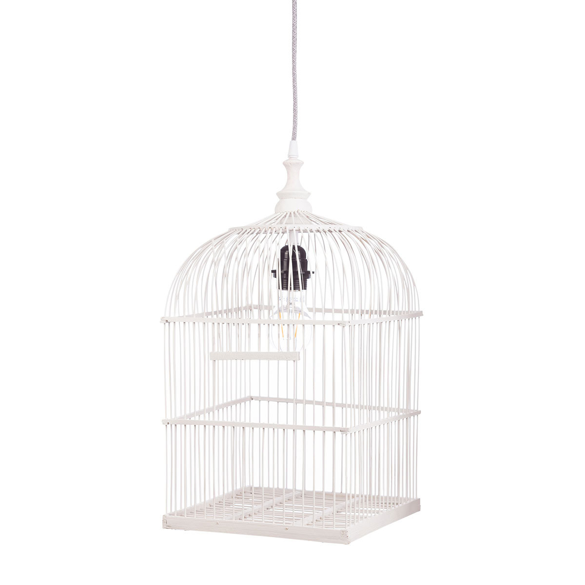 Lampe Cage à Oiseau Blanc