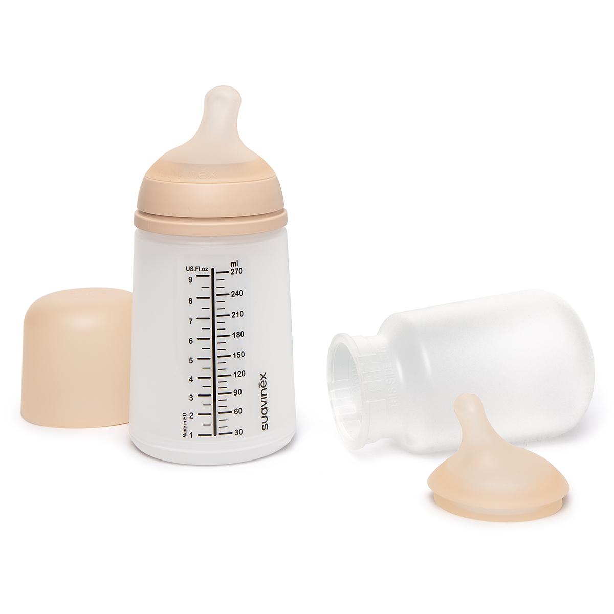 Biberon Suavinex 360 ml pour bébés de +6 mois, flux dense, jaune