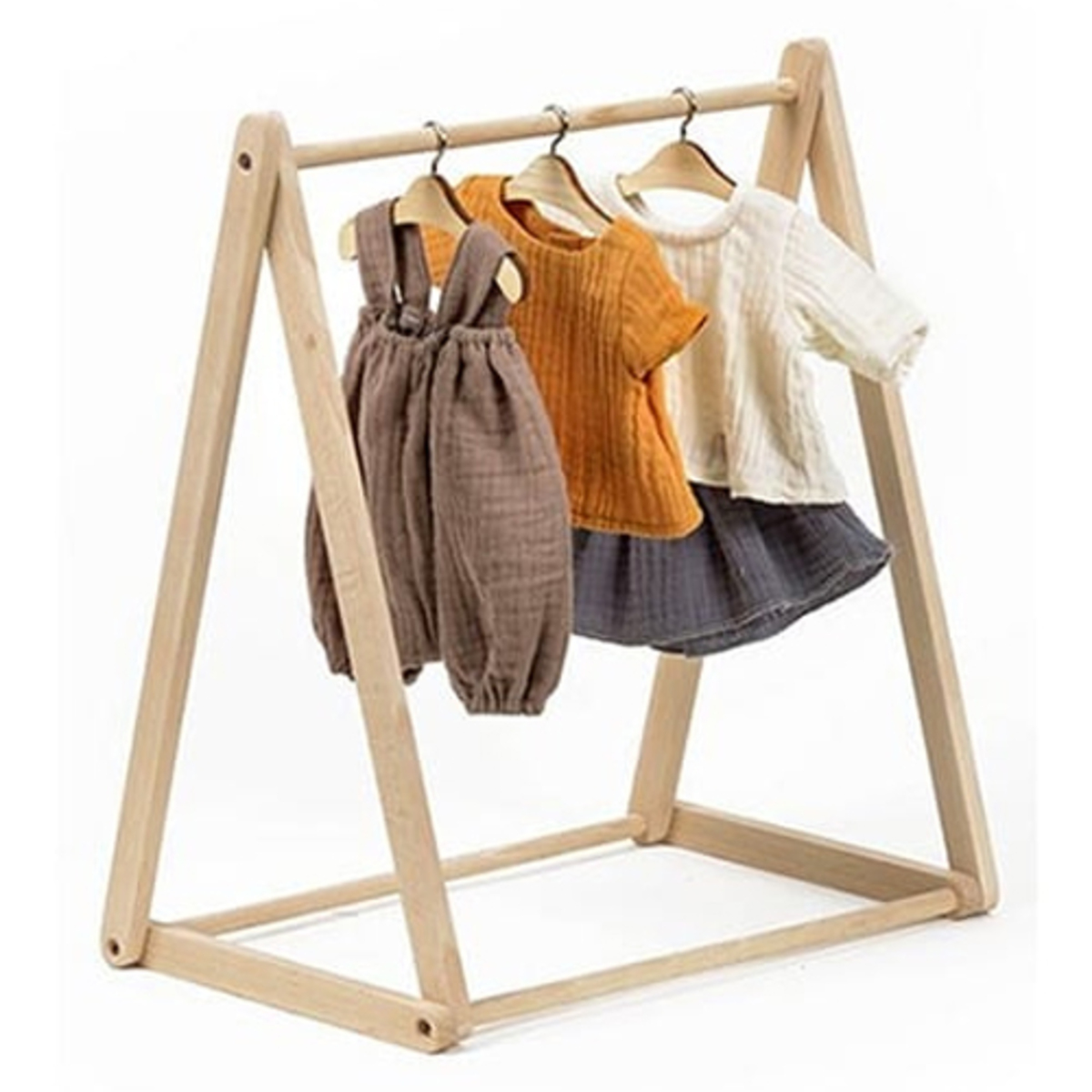 Minikane Porte Vetements Pour Poupee En Bois Naturel Mes Premiers Jouets Minikane Sur L Armoire De Bebe