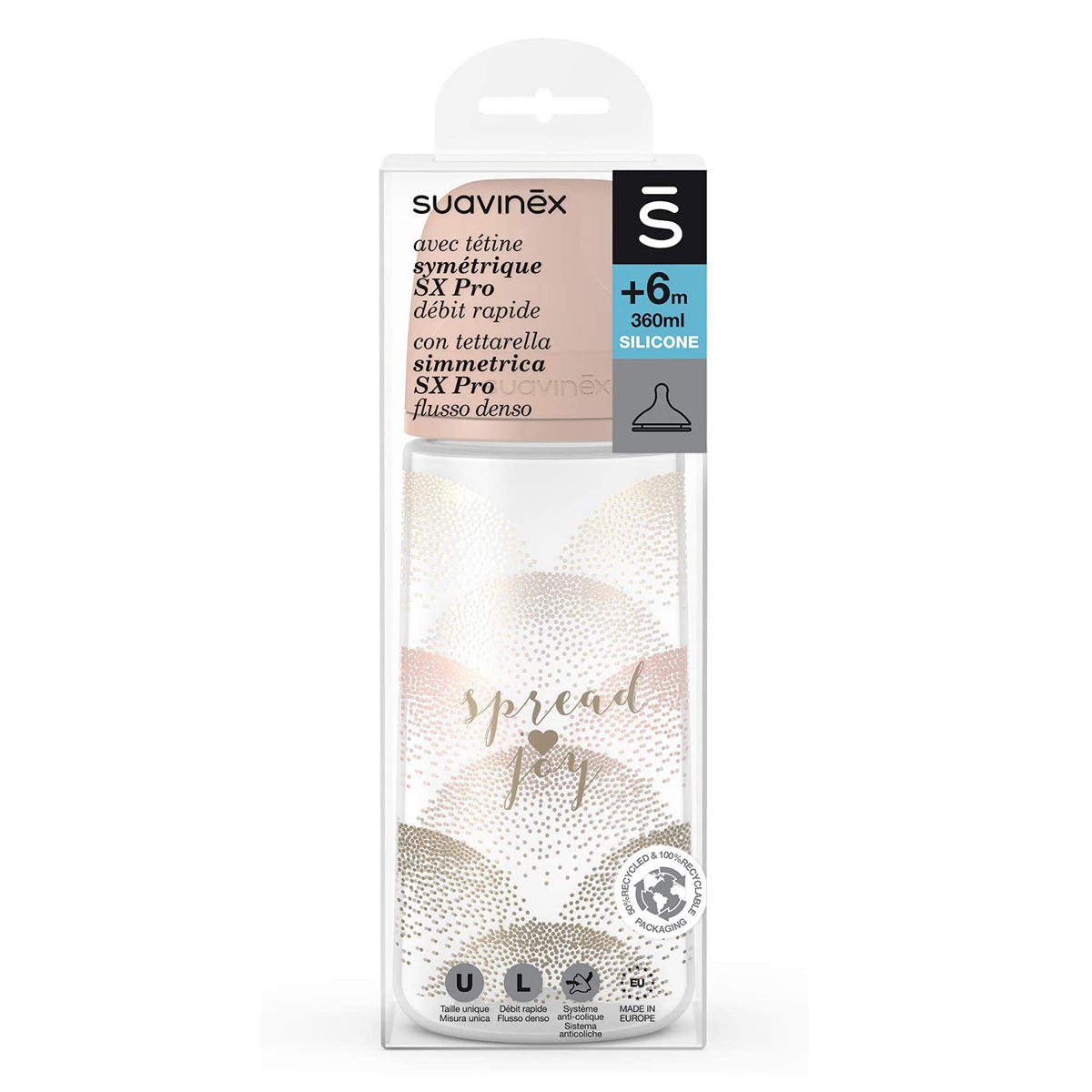 Suavinex Sucettes Spread Joy Tétine Symétrique SX Pro 0/6 mois.