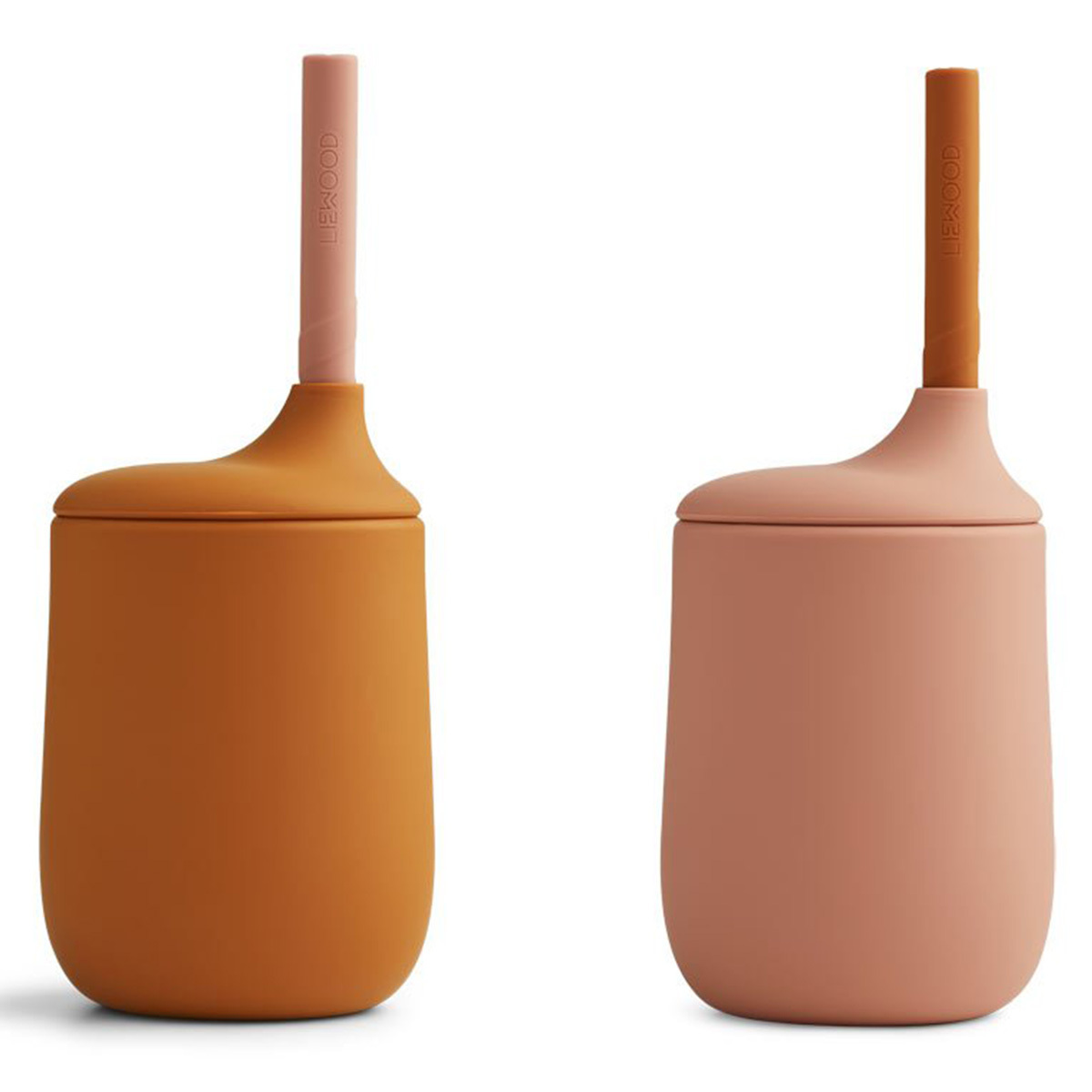 Liewood Lot De 2 Verres Avec Paille Ellis Dark Rose Mustard Mix 230 Ml Tasse Verre Liewood Sur L Armoire De Bebe