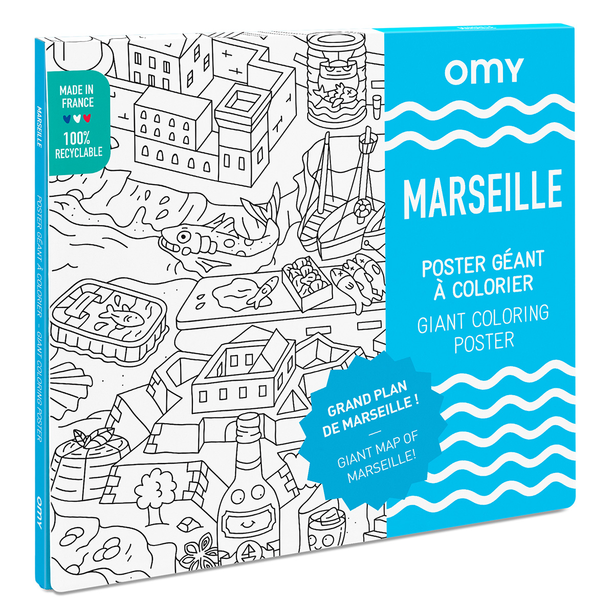 Omy Poster à Colorier - Marseille - Loisirs créatifs Omy sur L'Armoire de  Bébé