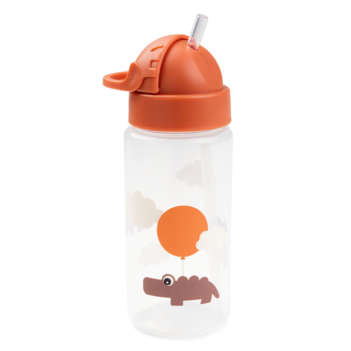 Done by Deer Gourde avec Paille Happy Clouds Papaye - 350 ml