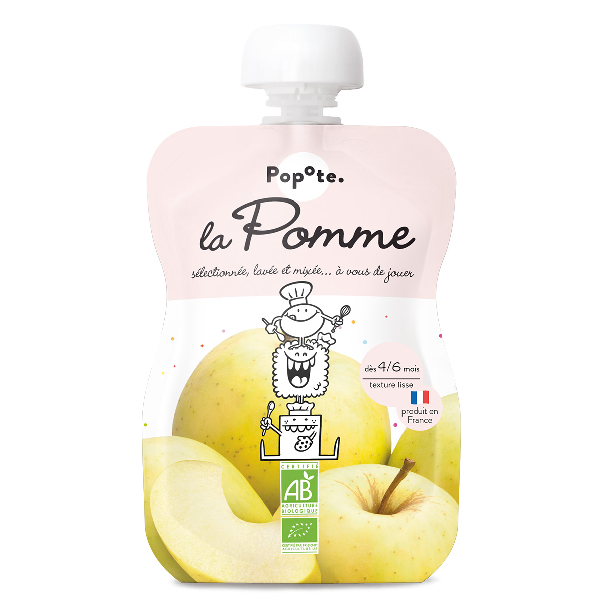 Pack 10 Gourdes de purée de fruits FRANCE BéBé BIO - Pomme
