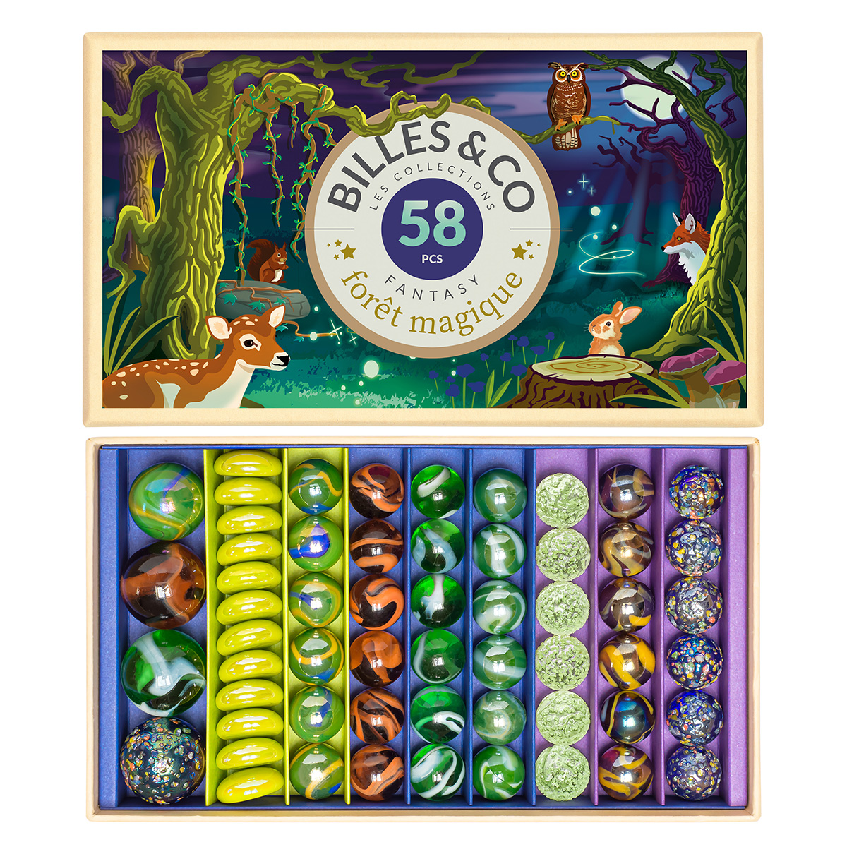 Billes & Co. Boîte de 58 Billes - Forêt Magique - Mes premiers jouets Billes  & Co. sur L'Armoire de Bébé