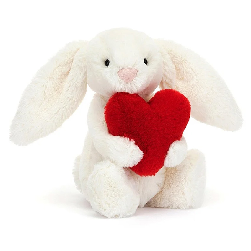 Peluche Bashful Red Love Heart Bunny - Small Peluche Lapin 18 cm