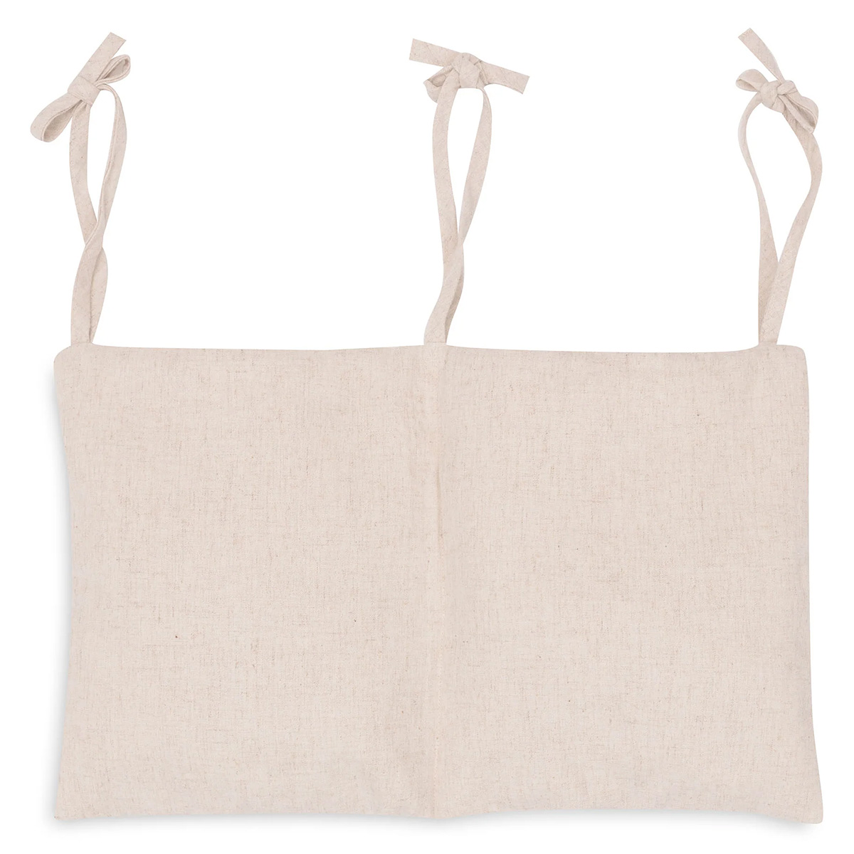 Sac De Rangement Pour Lit De Bébé - Tissu Côtelé Avoine - 2 Compartiments - 49 X 30 Cm