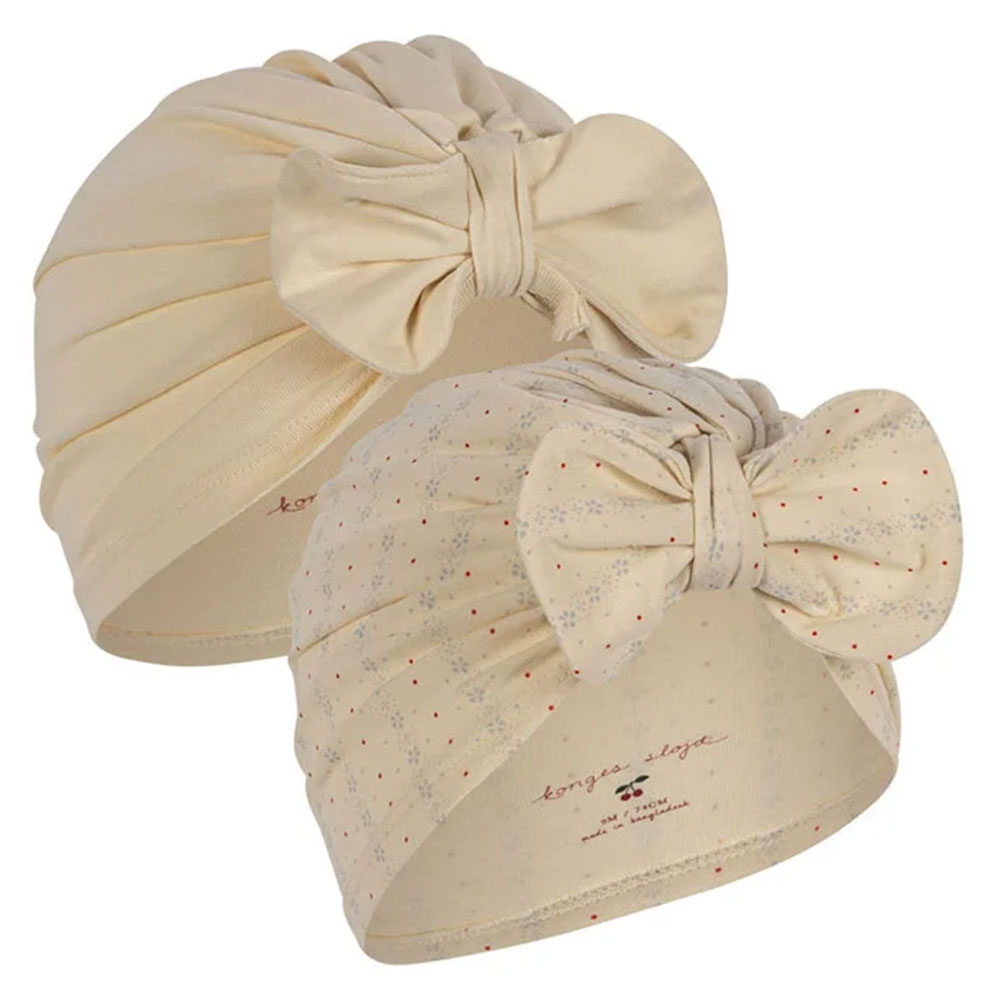 Lot de 2 Bonnets Bambi Fete de Fleur & Seedpearl - 0/3 Mois (Konges Sløjd) - Couverture