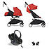 BABYZEN Poussette Duo YOYO² Complète Châssis Blanc 0+ et 6+ et Siège Auto iZi Go Modular i-Size Groupe 0+ Noir - Rouge