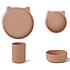 Liewood Set Repas 3 Pièces Junior Cyrus - Cat Dark Rose