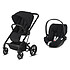 Cybex Poussette Duo Balios S Lux Cadre Noir et Siège Auto Cloud Z i-Size - Deep Black