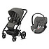 Cybex Poussette Duo Balios S Lux Cadre Noir et Siège Auto Cloud Z i-Size - Soho Grey