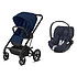 Cybex Poussette Duo Balios S Lux Cadre Noir et Siège Auto Cloud Z i-Size - Navy Blue