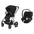 Cybex Poussette Duo Balios S Lux Cadre Argent et Siège Auto Cloud Z i-Size - Deep Black