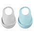 BÉABA Lot de 2 Bavoirs Silicone - Light Mist & Airy Green